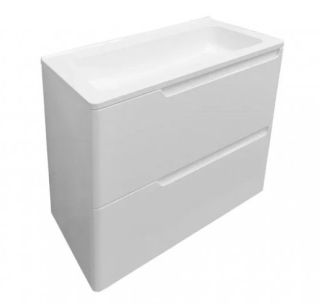 Подвесная тумба под раковину Kare Luxe ФР-00007075 60см два ящика белый